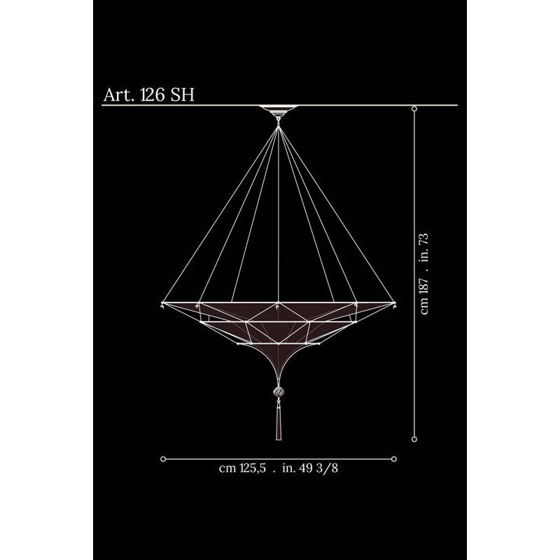Fortuny 126-SH-3 3 Tiered Scheherazade in Plain Silk Suspended Plain - 49-3/8"