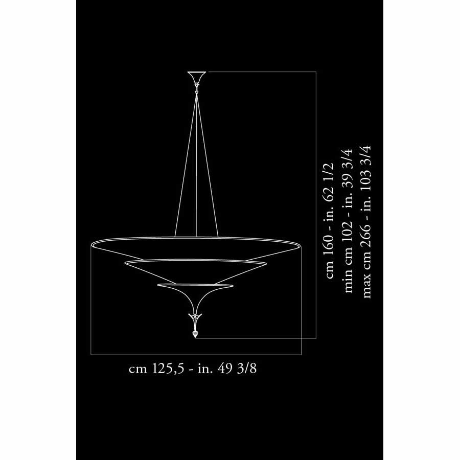 Fortuny 126CAR Icaro 3 Tiers Suspended Glass Fibre Leaf Lamp Additional Lamp 6