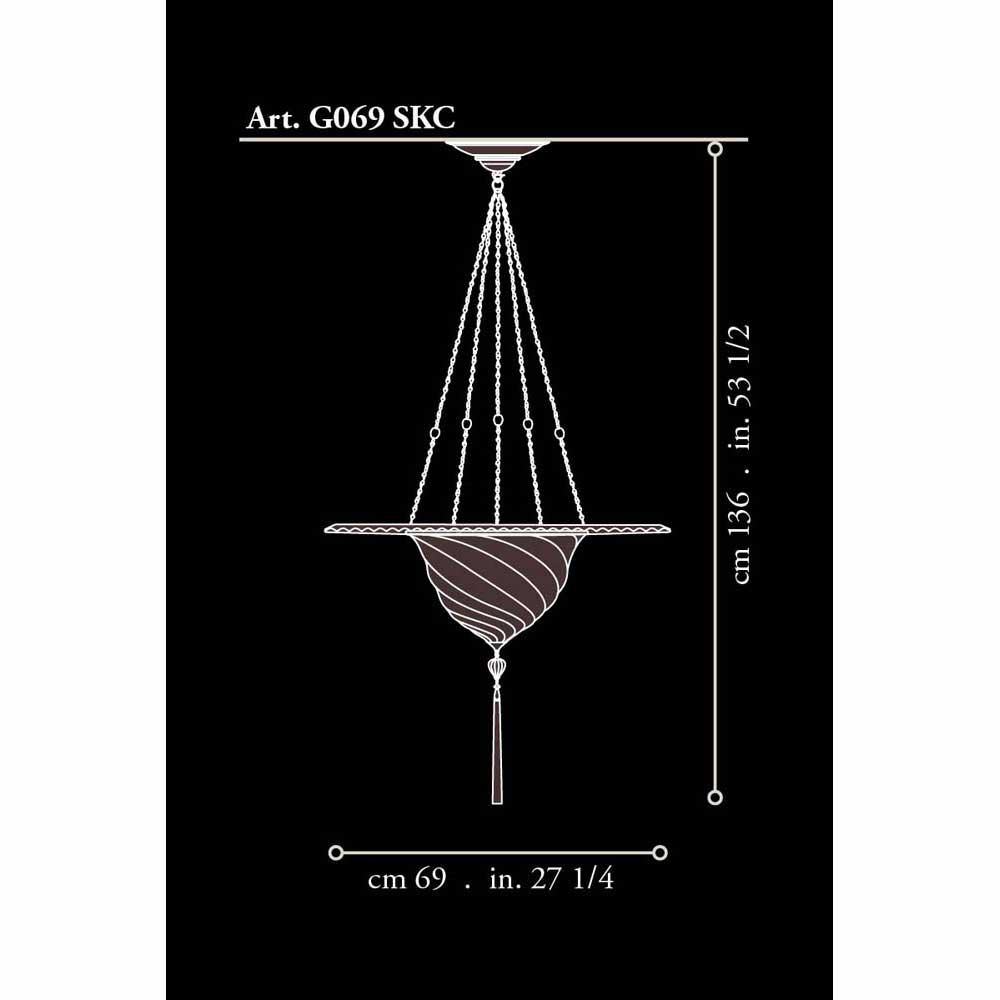 Fortuny G-069SKC-2 Glass Samarkanda Flush Mounted with Metal Ring - 27-1/4" Additional Image 1