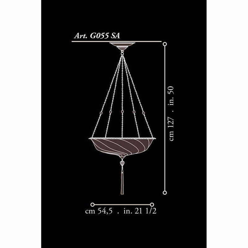 Fortuny G055SA-2 Small Scudo Saraceno Decorated Glass Flush Mounted - 21-1/2" Additional Image 4