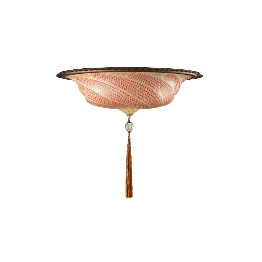 Fortuny G055SA-2 Small Scudo Saraceno Decorated Glass Flush Mounted - 21-1/2" Additional Image 1