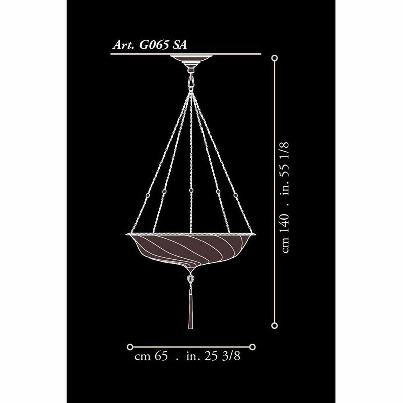 Fortuny G065SA-1 Medium Glass Scudo Saraceno Suspended - 25-5/8" Additional Image 5
