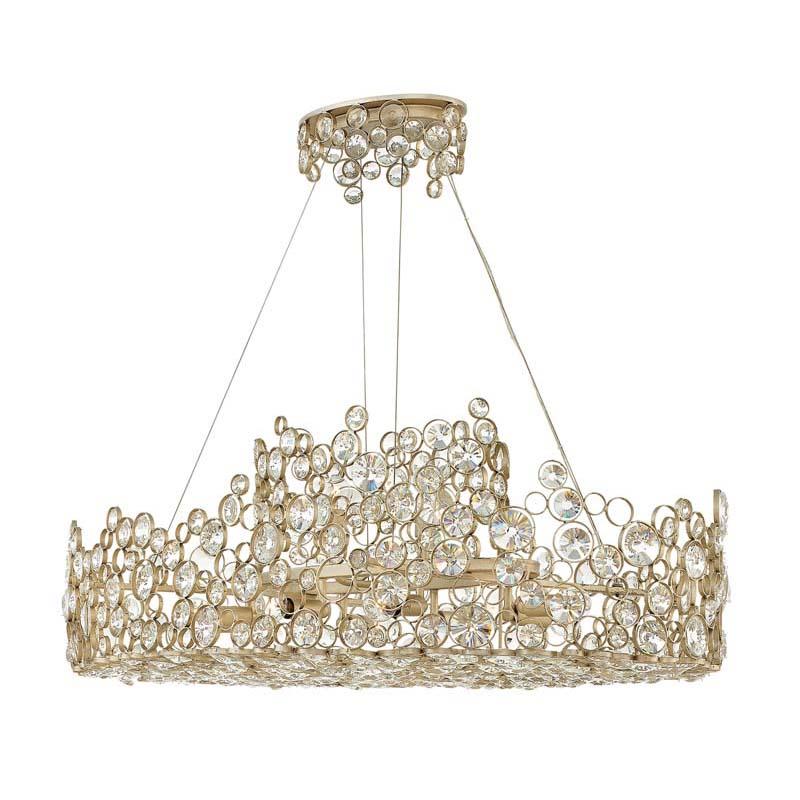 Fredrick Ramond FR44818SLF Chandelier Anya Silver Leaf Pendant Lights