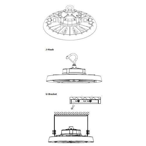 FSC Lighting RHB AOK Series Adjustable Output & Kelvin LED Round High Bay Light