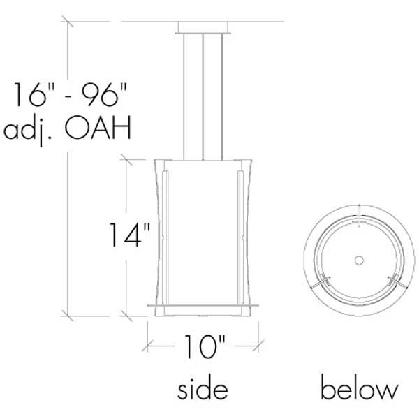 Genesis 15336-SFM Indoor/Outdoor Semi Flush Mount Pendant By Ultralights Lighting Additional Image 1