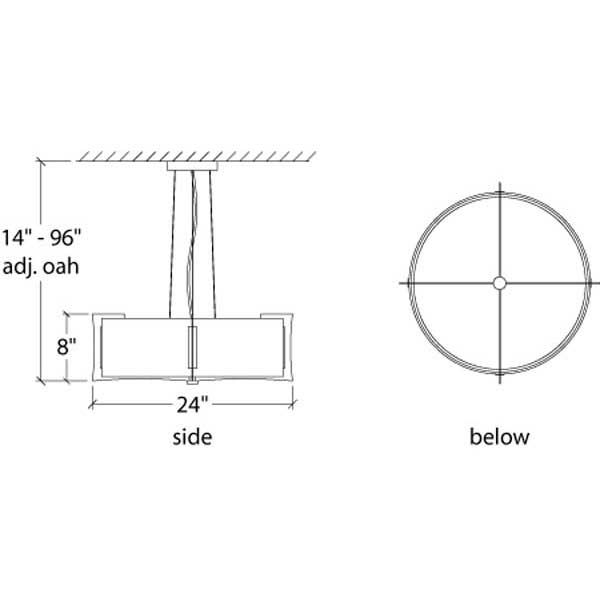 Genesis 17390-24-SFM Indoor/Outdoor Semi Flush Mount Pendant By Ultralights Lighting Additional Image 5
