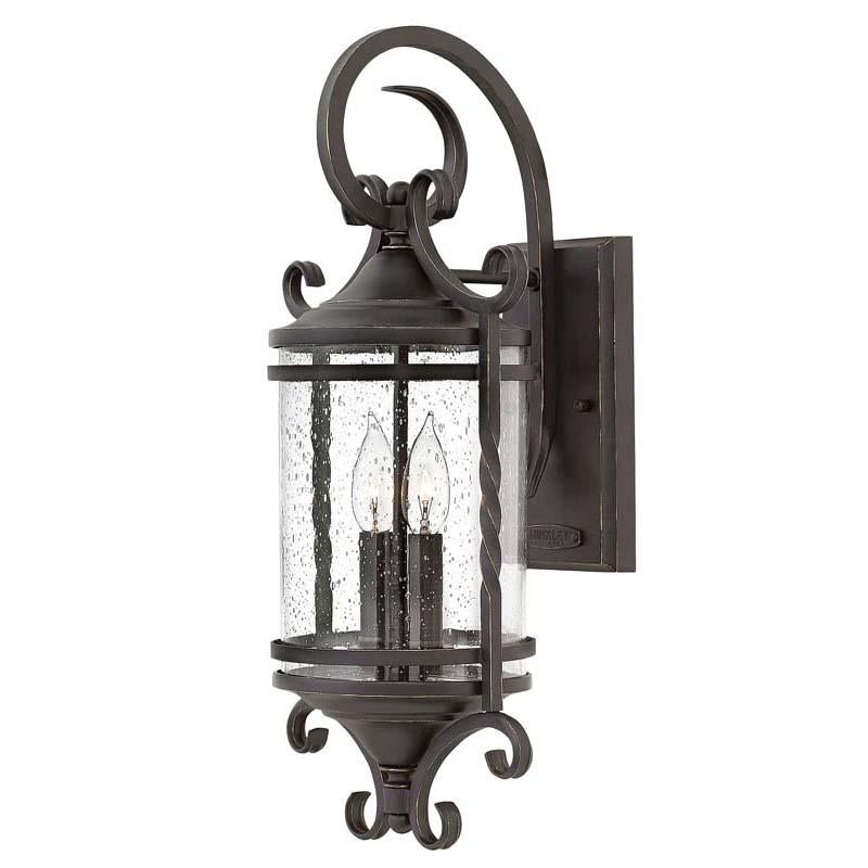 Hinkley 1143OL-CL Outdoor Casa Olde Black with Clear Seedy Glass Wall Lights