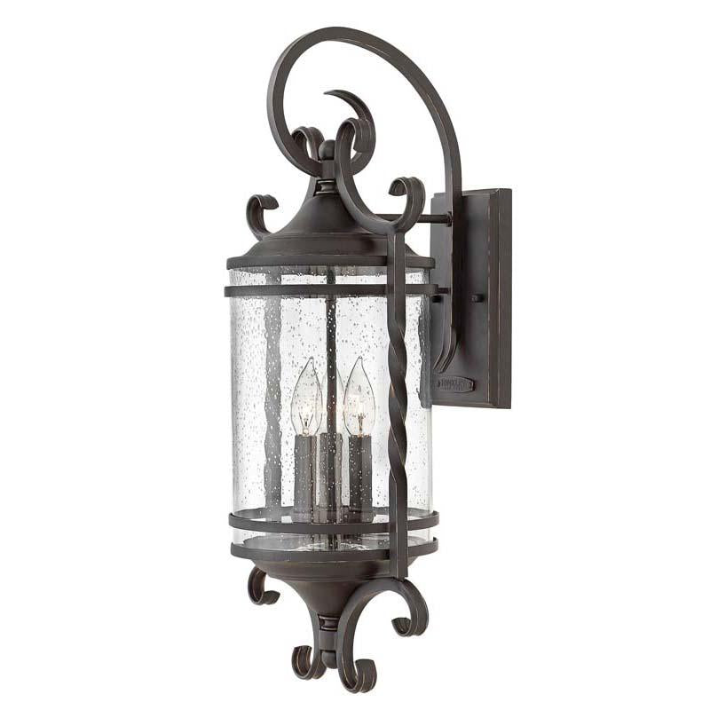 Hinkley 1148OL-CL Outdoor Casa Olde Black with Clear Seedy Glass Wall Lights