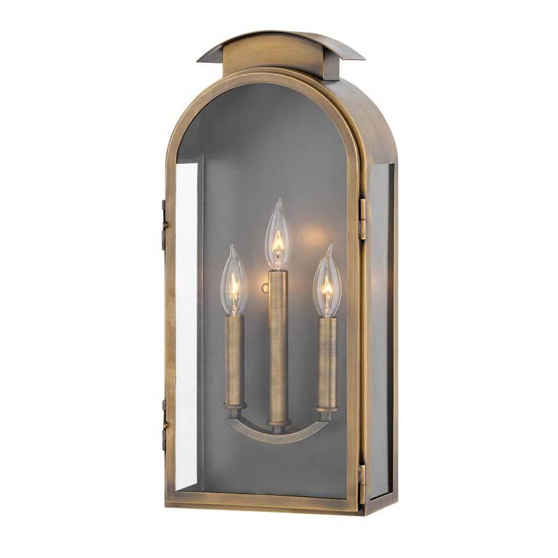 Hinkley 2525LS Outdoor Rowley Light Antique Brass Wall Lights