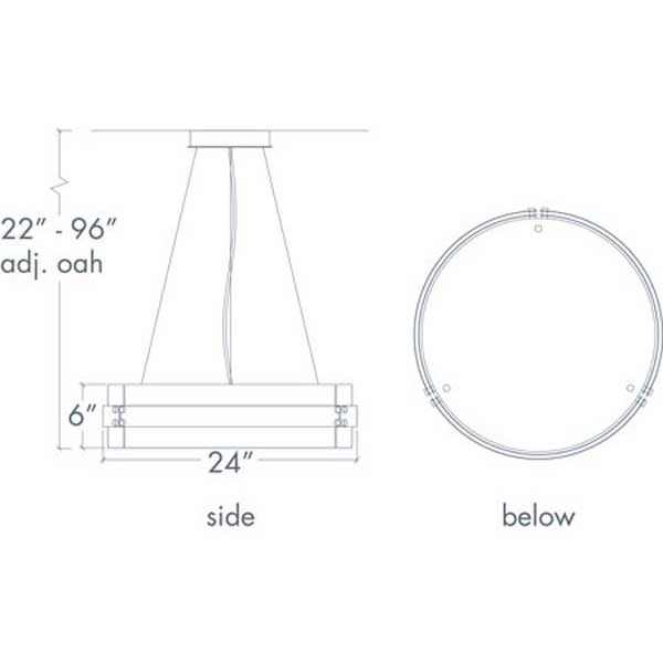 Invicta 16354-24-CH Indoor/Outdoor Cable Hung Pendant By Ultralights Lighting Additional Image 1