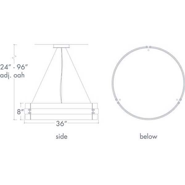 Invicta 16354-36-CH Indoor/Outdoor Cable Hung Pendant By Ultralights Lighting Additional Image 1