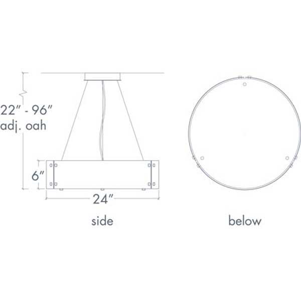 Invicta 16359-24-SFM Indoor/Outdoor Dark Iron Semi Flush Mount Pendant By Ultralights Lighting Additional Image 2