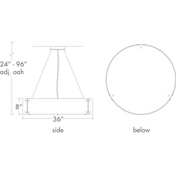Invicta 16359-36-SM Indoor/Outdoor Dark Iron Stem Mount Pendant By Ultralights Lighting Additional Image 2