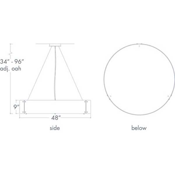 Invicta 16359-48-SM Indoor/Outdoor Dark Iron Stem Mount Pendant By Ultralights Lighting Additional Image 2