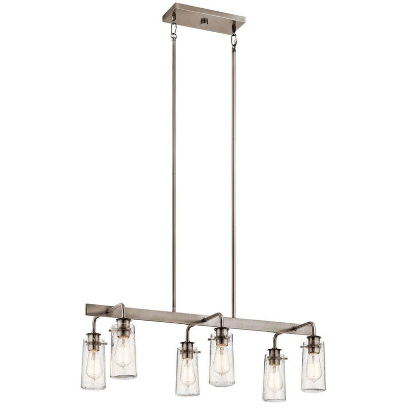 Kichler 43059 Braelyn 11.25" 6 Light Linear Chandelier with Clear Seeded Glass