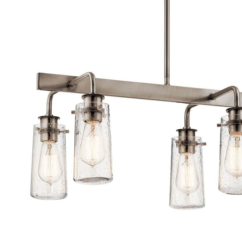 Kichler 43059 Braelyn 11.25" 6 Light Linear Chandelier with Clear Seeded Glass Additional Image 3