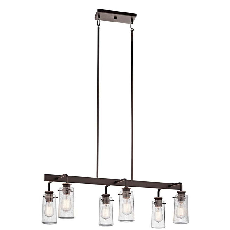 Kichler 43059 Braelyn 11.25" 6 Light Linear Chandelier with Clear Seeded Glass Additional Image 2