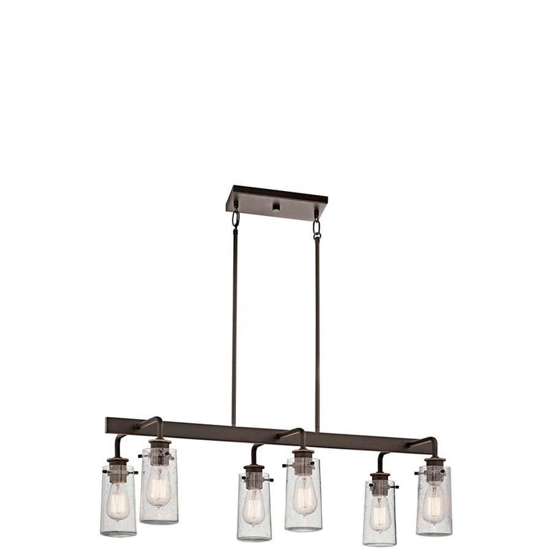 Kichler 43059 Braelyn 11.25" 6 Light Linear Chandelier with Clear Seeded Glass Additional Image 4