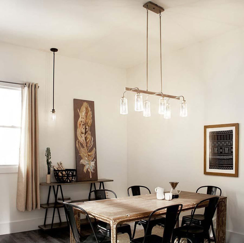 Kichler 43059 Braelyn 11.25" 6 Light Linear Chandelier with Clear Seeded Glass Additional Image 6