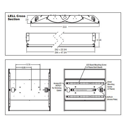 Advantage Environmental Lighting LELL LED 2 X 2 and 2 X 4 Recessed Troffer