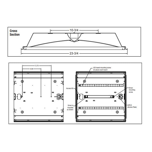 Advantage Environmental Lighting LELV LED 2 X 2, 2 X 4 Low Profile Troffer