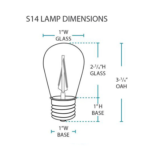 Lightcraft Outdoor 1W Medium Base LED Bistro Lamp 12V, 120V