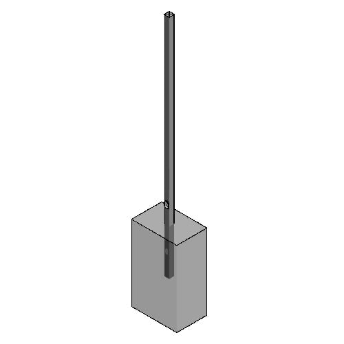 Lyte Poles 101-EMB Square Straight Steel Embedded Poles