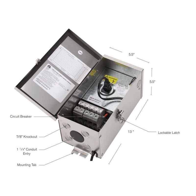 SPJ Lighting FB-150-120M12 150W Transformer Stainless Steel 12V