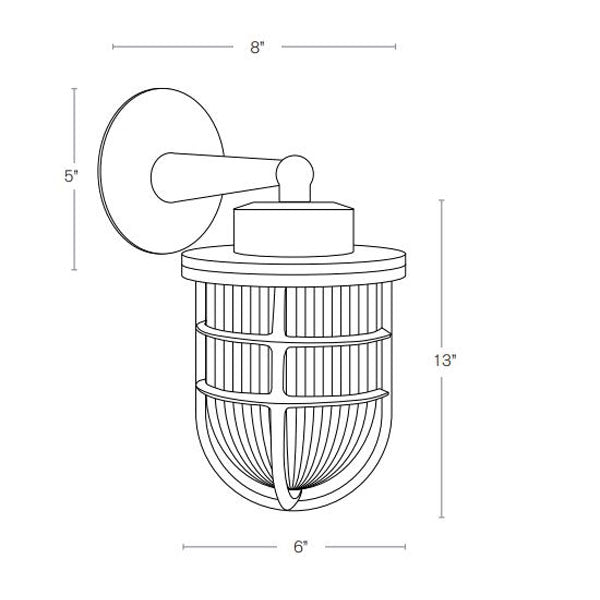 SPJ Lighting PORTOLA R8 Solid Brass 8W LED Wall Lights