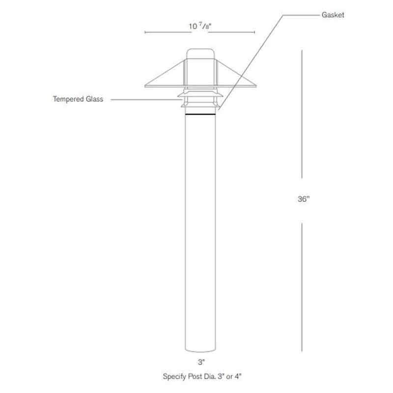 SPJ Lighting SPJ-155-B-4 6W LED  4 Inch Diameter Post Bollard