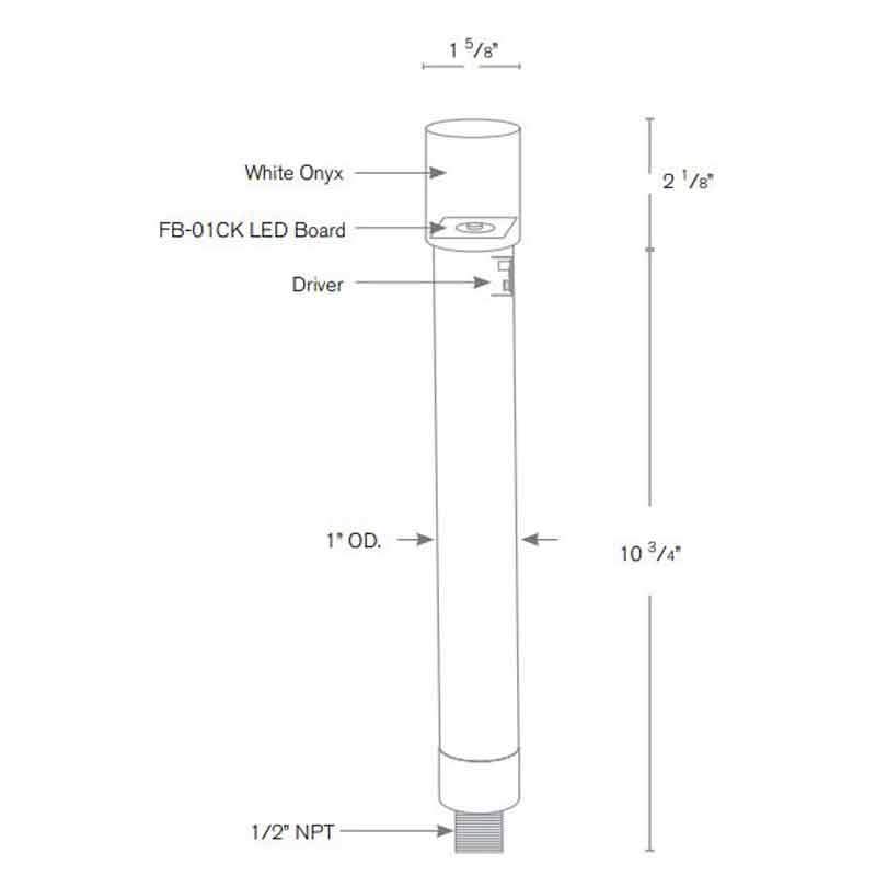 SPJ Lighting SPJ-CPL-HS3 1.5W LED Mini Bollard 12V with Onyx Head - Seginus Lighting