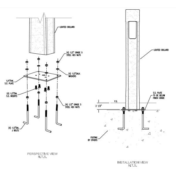 SPJ Lighting SPJ-PCL-A36-BG 20W Bollards