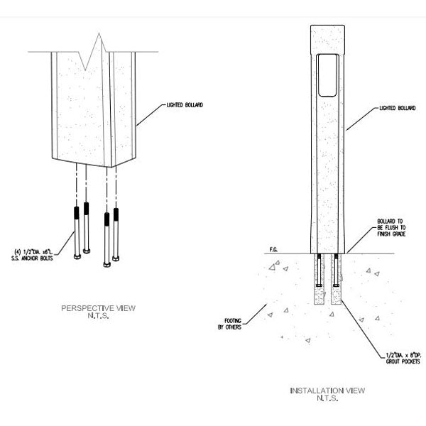 SPJ Lighting SPJ-PCL-A36-SM 20W Bollards