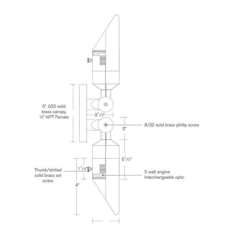 SPJ Lighting SPJ-SN2-MOD 3W LED Directional Up & Down Light 120V