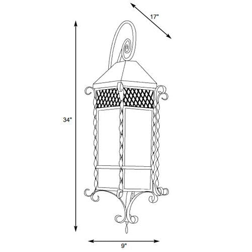 SPJ Lighting SPJ-WS1200 Scroll Mount 120V