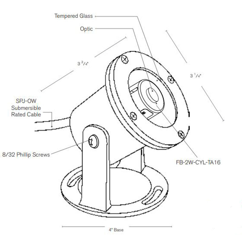 SPJ Lighting SPJ13-14-1W 1W LED Brass Underwater Light