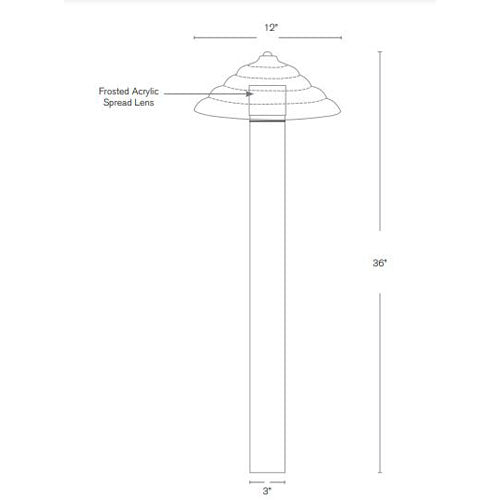 SPJ Lighting SPJ130-B-3 6W LED 3Inch Diameter Post Bollard