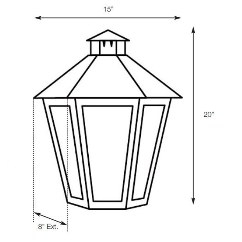 SPJ Lighting SPJ34-03C Half Flush Mount Lantern 120V