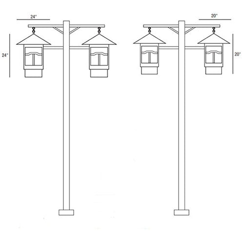 SPJ Lighting SPJ535 Double Lantern Post