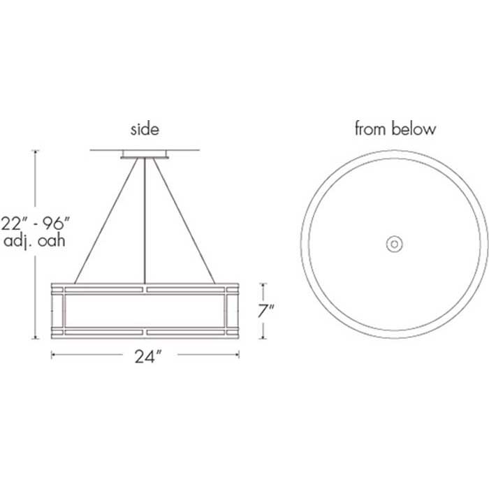 Tambour 13223-24-SM Indoor/Outdoor Stem Mount Pendant By Ultralights Lighting Additional Image 1