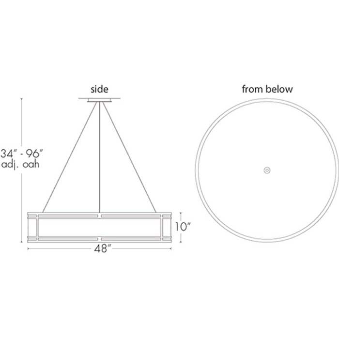 Tambour 13223-48-SFM Indoor/Outdoor Semi Flush Mount Pendant By Ultralights Lighting Additional Image 1