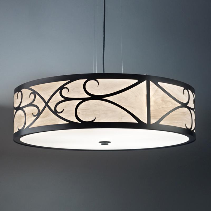 Tambour 13224-48-SFM Indoor/Outdoor Semi Flush Mount Pendant By Ultralights Lighting