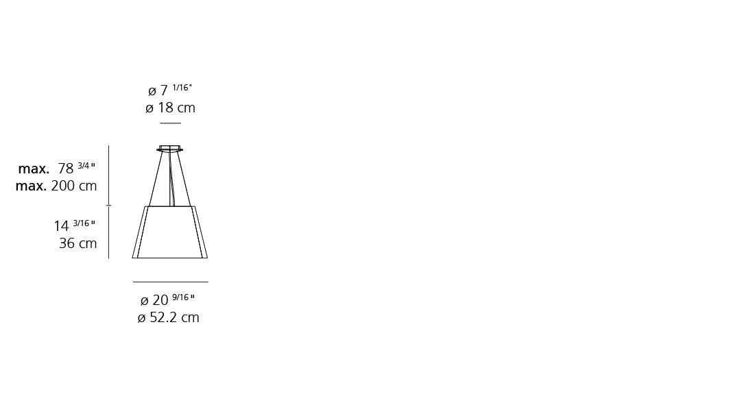 Tolomeo Outdoor Susp LED 23W 30K Dim 2-Wire Aluminium W/21 Inch Diffuser Additional Image 3