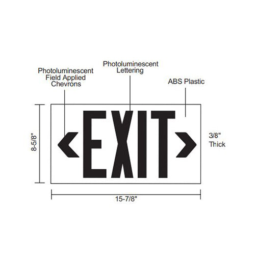 Advantage Environmental Lighting XPL1 - High Visibility Framed Photoluminescent Exit Sign
